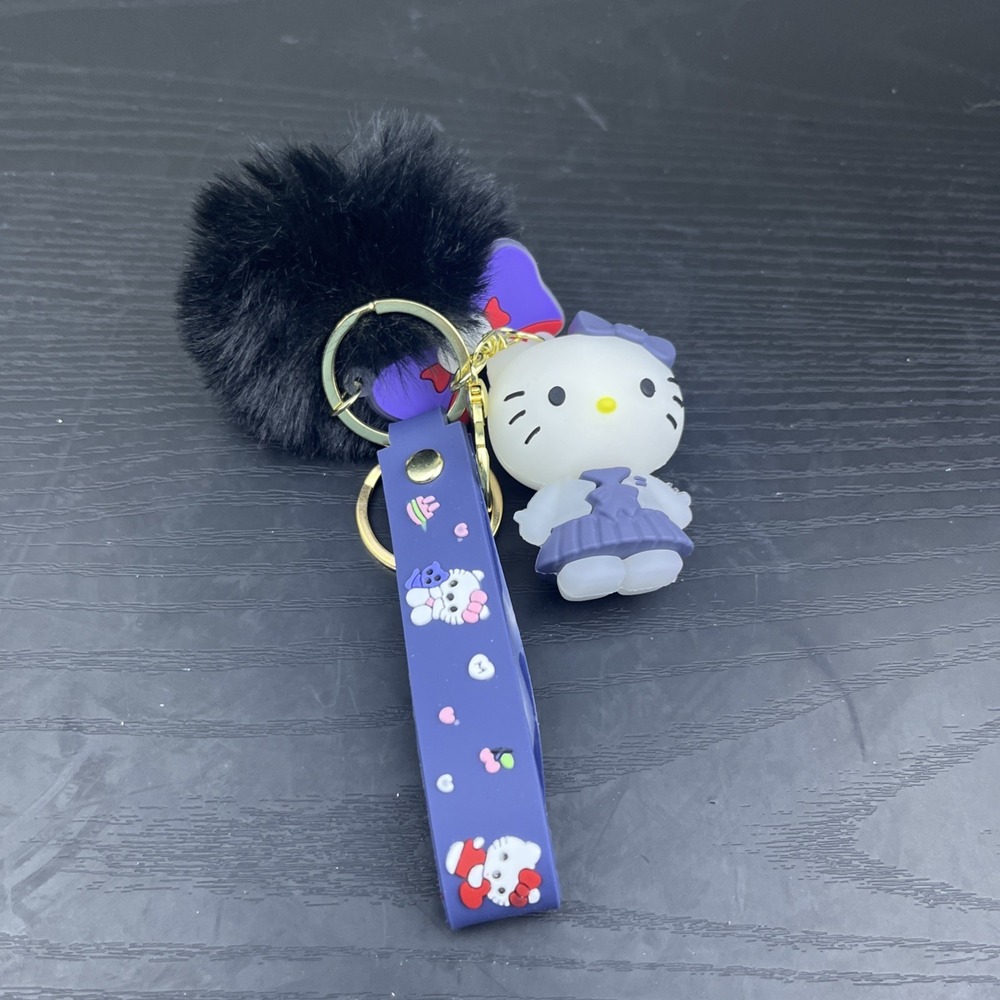 NEW Sanrio Hello Kitty Purple Wristlet Keyring Bag Charm Backpack Holder